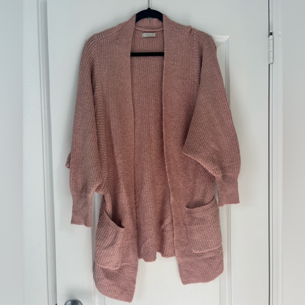 Active USA Dusty Pink Open-Front Cardigan